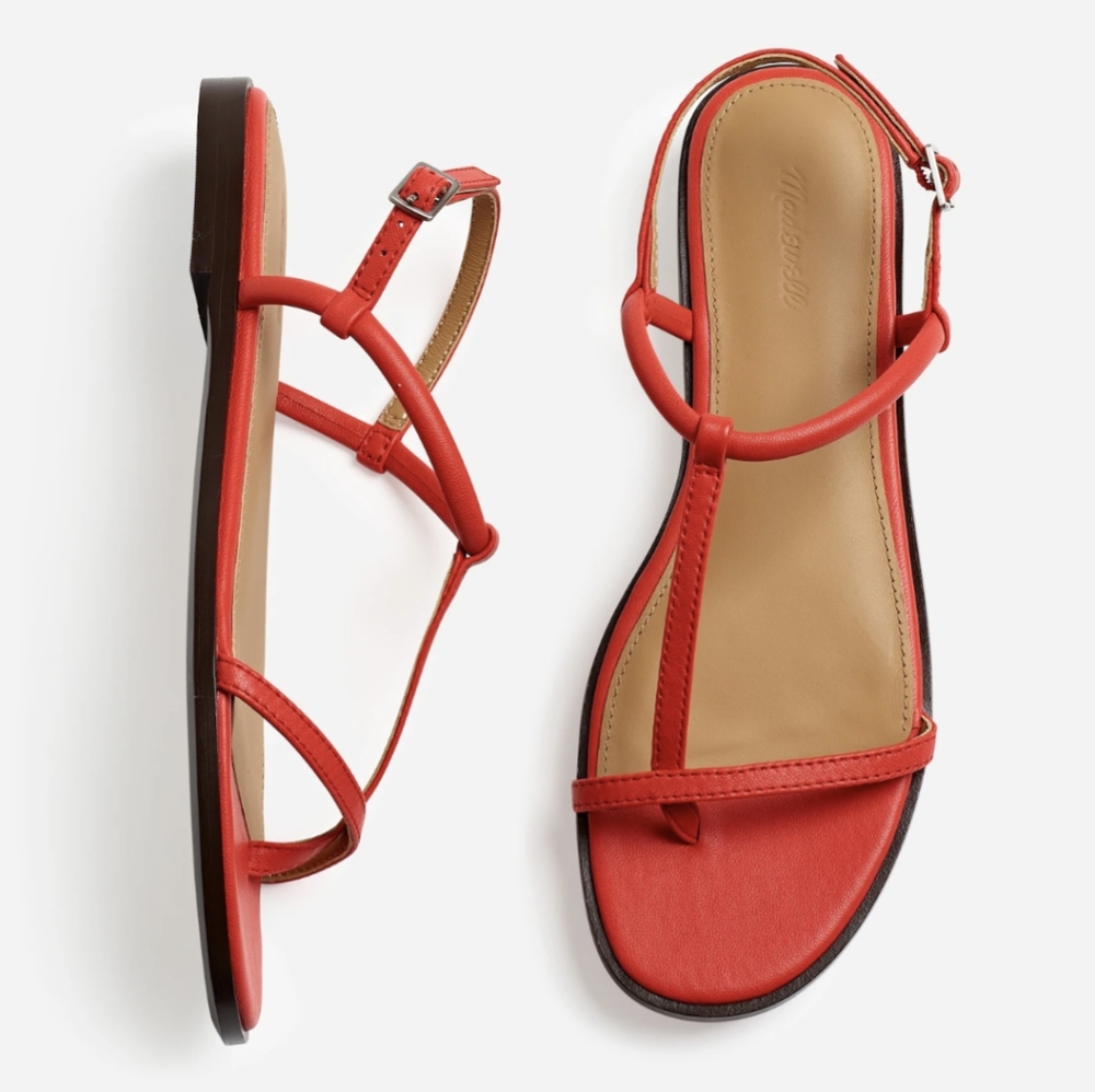 The Bev T-Strap Thong Sandal in Leather